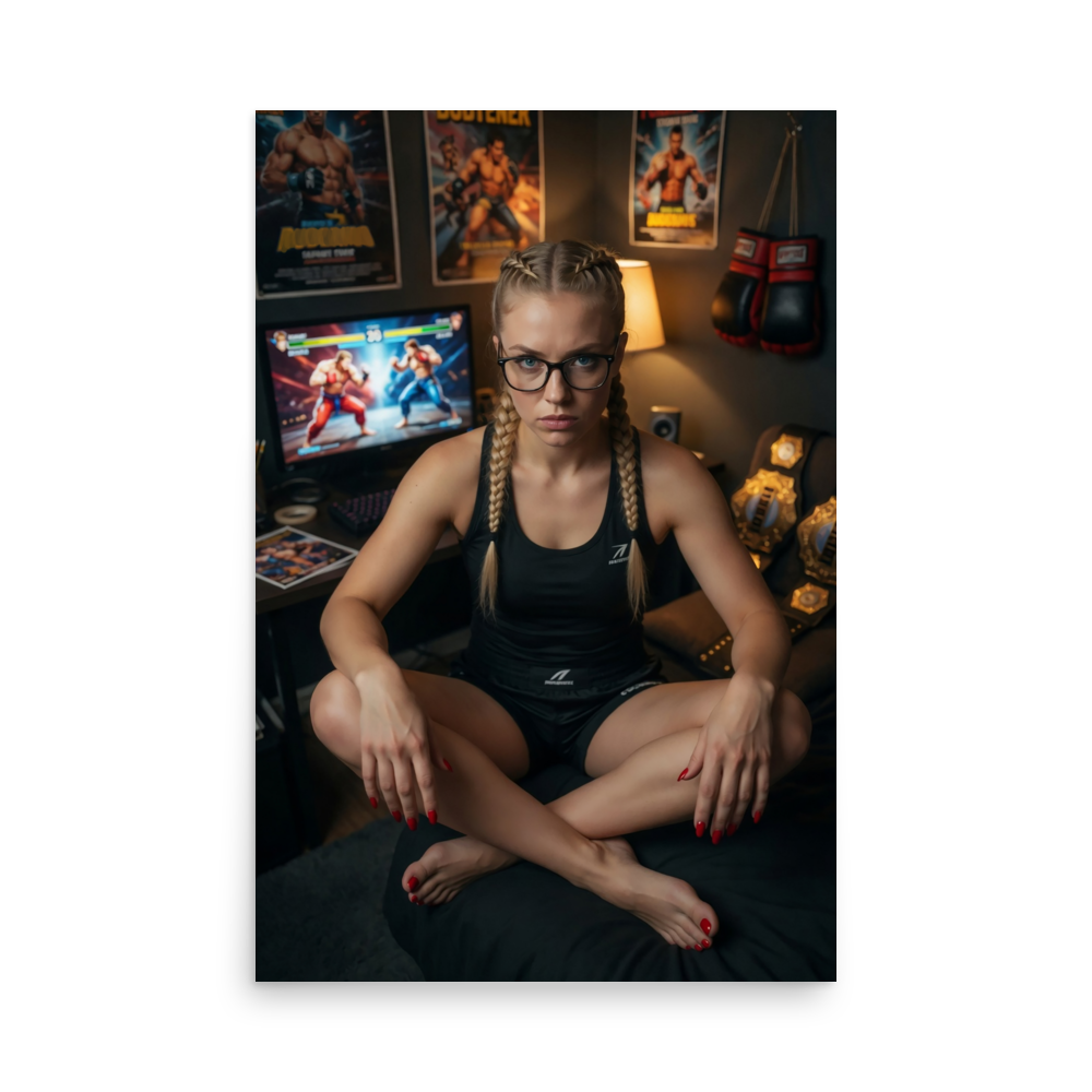 Arcade Fighter Queen Aesthetic Poster