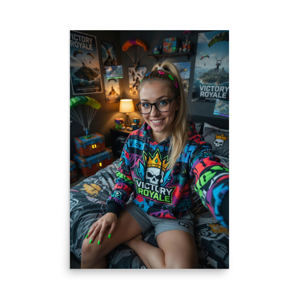 Neon Joystick Retro Gamer Poster